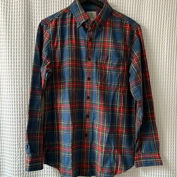 L.L. Bean men's small regular fit scotch plaid flannel shirt gorpcore outdoors - Picture 1 of 3
